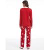 GYS Viscose from Bamboo Women’s Pajama Sets Super Soft Long Sleeve Sleepwear Comfy Winter Pjs Sets S-4X(A- Round Neck- Xmas Red)