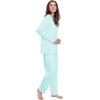 GYS Viscose from Bamboo Women’s Pajama Sets Super Soft Long Sleeve Sleepwear Comfy Winter Pjs Sets S-4X(B- V Neck – Aqua)