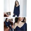 GYS Viscose from Bamboo Women’s Pajama Sets Super Soft Long Sleeve Sleepwear Comfy Winter Pjs Sets S-4X(B- V Neck – Black)