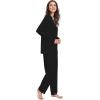 GYS Viscose from Bamboo Women’s Pajama Sets Super Soft Long Sleeve Sleepwear Comfy Winter Pjs Sets S-4X(B- V Neck – Black)
