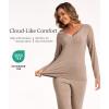 GYS Viscose from Bamboo Women’s Pajama Sets Super Soft Long Sleeve Sleepwear Comfy Winter Pjs Sets S-4X(B- V Neck – Camel)
