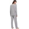 GYS Viscose from Bamboo Women’s Pajama Sets Super Soft Long Sleeve Sleepwear Comfy Winter Pjs Sets S-4X(B- V Neck – Heather Grey)