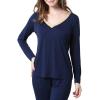 GYS Viscose from Bamboo Women’s Pajama Sets Super Soft Long Sleeve Sleepwear Comfy Winter Pjs Sets S-4X(B- V Neck – Navy)