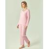 GYS Viscose from Bamboo Women’s Pajama Sets Super Soft Long Sleeve Sleepwear Comfy Winter Pjs Sets S-4X(B- V Neck – Pink)