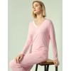 GYS Viscose from Bamboo Women’s Pajama Sets Super Soft Long Sleeve Sleepwear Comfy Winter Pjs Sets S-4X(B- V Neck – Pink)