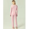 GYS Viscose from Bamboo Women’s Pajama Sets Super Soft Long Sleeve Sleepwear Comfy Winter Pjs Sets S-4X(B- V Neck – Pink)