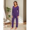 GYS Viscose from Bamboo Women’s Pajama Sets Super Soft Long Sleeve Sleepwear Comfy Winter Pjs Sets S-4X(B- V Neck – Purple)
