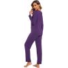GYS Viscose from Bamboo Women’s Pajama Sets Super Soft Long Sleeve Sleepwear Comfy Winter Pjs Sets S-4X(B- V Neck – Purple)