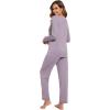 GYS Viscose from Bamboo Women’s Pajama Sets Super Soft Long Sleeve Sleepwear Comfy Winter Pjs Sets S-4X(B- V Neck – Violet)