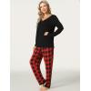 GYS Viscose from Bamboo Women’s Pajama Sets Super Soft Long Sleeve Sleepwear Comfy Winter Pjs Sets S-4X(B- V Neck- Red Plaid)