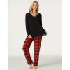 GYS Viscose from Bamboo Women’s Pajama Sets Super Soft Long Sleeve Sleepwear Comfy Winter Pjs Sets S-4X(B- V Neck- Red Plaid)