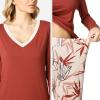 GYS Viscose from Bamboo Women’s Pajama Sets Super Soft Long Sleeve Sleepwear Comfy Winter Pjs Sets S-4X(C-brick Red)
