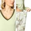 GYS Viscose from Bamboo Women’s Pajama Sets Super Soft Long Sleeve Sleepwear Comfy Winter Pjs Sets S-4X(C-cantaloupe Green)