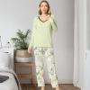 GYS Viscose from Bamboo Women’s Pajama Sets Super Soft Long Sleeve Sleepwear Comfy Winter Pjs Sets S-4X(C-cantaloupe Green)