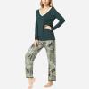 GYS Viscose from Bamboo Women’s Pajama Sets Super Soft Long Sleeve Sleepwear Comfy Winter Pjs Sets S-4X(C-dark Green)
