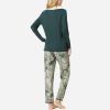 GYS Viscose from Bamboo Women’s Pajama Sets Super Soft Long Sleeve Sleepwear Comfy Winter Pjs Sets S-4X(C-dark Green)