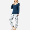GYS Viscose from Bamboo Women’s Pajama Sets Super Soft Long Sleeve Sleepwear Comfy Winter Pjs Sets S-4X(C-ink Blue)