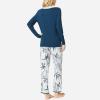 GYS Viscose from Bamboo Women’s Pajama Sets Super Soft Long Sleeve Sleepwear Comfy Winter Pjs Sets S-4X(C-ink Blue)