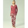 GYS Viscose from Bamboo Women’s Pajama Sets Super Soft Long Sleeve Sleepwear Comfy Winter Pjs Sets S-4X(D- Ash Rose/Plants)