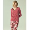 GYS Viscose from Bamboo Women’s Pajama Sets Super Soft Long Sleeve Sleepwear Comfy Winter Pjs Sets S-4X(D- Ash Rose/Plants)