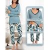 GYS Viscose from Bamboo Women’s Pajama Sets Super Soft Long Sleeve Sleepwear Comfy Winter Pjs Sets S-4X(D- Pewter/Plants)