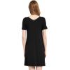 GYS Womens Bamboo Viscose Nightgown, Silky Soft Lightweight Short Sleeve Sleep Dress with Satin V-Neck for Hot Sleepers(Black)