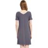 GYS Womens Bamboo Viscose Nightgown, Silky Soft Lightweight Short Sleeve Sleep Dress with Satin V-Neck for Hot Sleepers(Dark Grey)