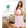 GYS Womens Bamboo Viscose Nightgown, Silky Soft Lightweight Short Sleeve Sleep Dress with Satin V-Neck for Hot Sleepers(Pink)