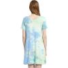 GYS Womens Bamboo Viscose Nightgown, Silky Soft Lightweight Short Sleeve Sleep Dress with Satin V-Neck for Hot Sleepers(Tie-dye Blue)