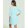 GYS Women’s Nightgowns 3/4 Sleeve Scoopneck Sleep Shirt with Pockets, Bamboo-derived Viscose(Aqua)