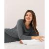 GYS Women’s Nightgowns Bamboo Viscose Soft and Comfy Long Sleeve Pajama Dress(Dark Heather Grey)