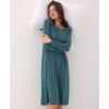 GYS Women’s Nightgowns Bamboo Viscose Soft and Comfy Long Sleeve Pajama Dress(Turquoise)