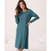 GYS Women’s Nightgowns Bamboo Viscose Soft and Comfy Long Sleeve Pajama Dress(Turquoise)