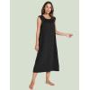 GYS Women’s Nightgowns Short Sleeve Sleep Shirts Soft Smocked Nighties Sleepwear, Viscose Made from Bamboo(Black)