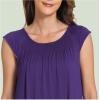 GYS Women’s Nightgowns Short Sleeve Sleep Shirts Soft Smocked Nighties Sleepwear, Viscose Made from Bamboo(Purple)