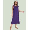 GYS Women’s Nightgowns Short Sleeve Sleep Shirts Soft Smocked Nighties Sleepwear, Viscose Made from Bamboo(Purple)