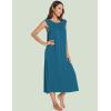 GYS Women’s Nightgowns Short Sleeve Sleep Shirts Soft Smocked Nighties Sleepwear, Viscose Made from Bamboo(Teal Blue)