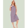 GYS Women’s Nightgowns Short Sleeve Sleep Shirts Soft Smocked Nighties Sleepwear, Viscose Made from Bamboo(Violet)