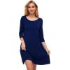 GYS Women’s Nightgowns with Pockets Soft Bamboo Viscose 3/4 Sleeve Nightshirts Sleepwear(Navy)