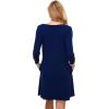 GYS Women’s Nightgowns with Pockets Soft Bamboo Viscose 3/4 Sleeve Nightshirts Sleepwear(Navy)