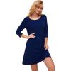 GYS Women’s Nightgowns with Pockets Soft Bamboo Viscose 3/4 Sleeve Nightshirts Sleepwear(Navy)