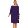 GYS Women’s Nightgowns with Pockets Soft Bamboo Viscose 3/4 Sleeve Nightshirts Sleepwear(Purple)