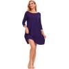 GYS Women’s Nightgowns with Pockets Soft Bamboo Viscose 3/4 Sleeve Nightshirts Sleepwear(Purple)