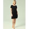 GYS Womens Short Sleeve Nightgowns Soft Comfy Sleep Dress, Viscose Made from Bamboo(Black)
