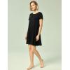 GYS Womens Short Sleeve Nightgowns Soft Comfy Sleep Dress, Viscose Made from Bamboo(Black)
