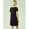 GYS Womens Short Sleeve Nightgowns Soft Comfy Sleep Dress, Viscose Made from Bamboo(Black)