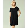 GYS Womens Short Sleeve Nightgowns Soft Comfy Sleep Dress, Viscose Made from Bamboo(Black)