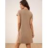 GYS Womens Short Sleeve Nightgowns Soft Comfy Sleep Dress, Viscose Made from Bamboo(Camel)