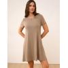 GYS Womens Short Sleeve Nightgowns Soft Comfy Sleep Dress, Viscose Made from Bamboo(Camel)