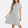 GYS Womens Short Sleeve Nightgowns Soft Comfy Sleep Dress, Viscose Made from Bamboo(Heather Grey)